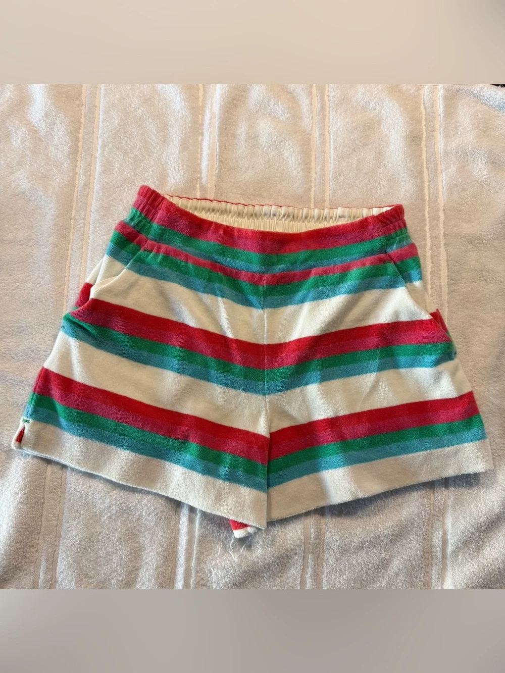 Boden Coastal Striped Two Piece Matching Set Pink Green White XS\2
